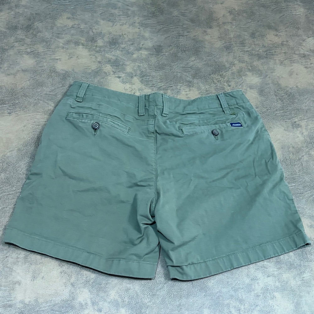 Chubbies Chino Shorts Mens 32 Green Casual Stretch Flat Front 7 Inch Inseam